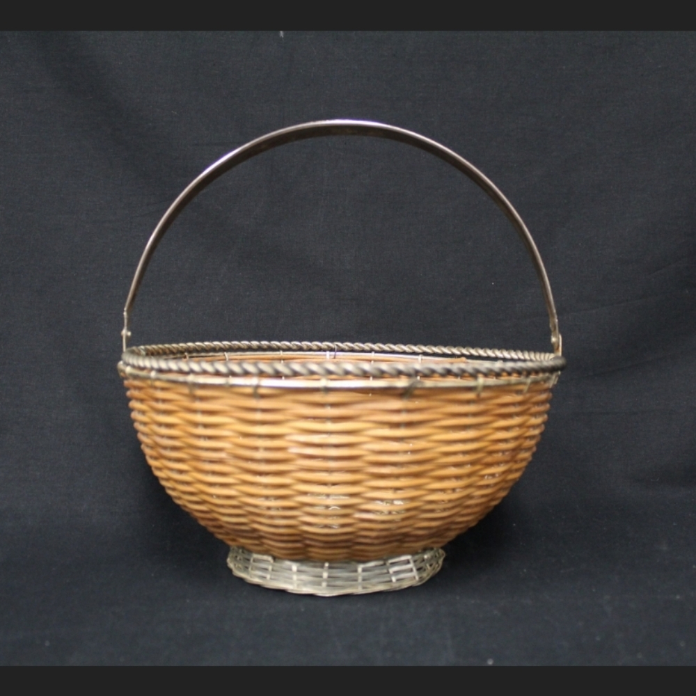 Vintage Wicker&Aluminum Basket